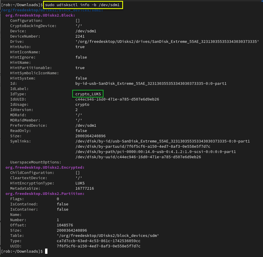  See the various commands above to view drive/volumes. Your volume name may be different than /dev/sdm1.